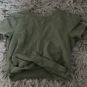 hollister green crop top